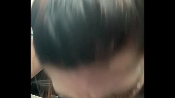 Emo slut swallows black cock in car and begs