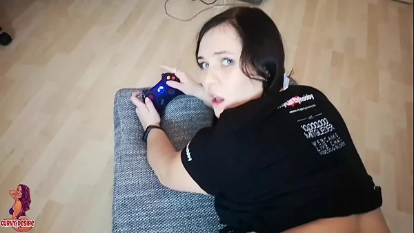 curvy german Gamer Girl gets fucked while gaming