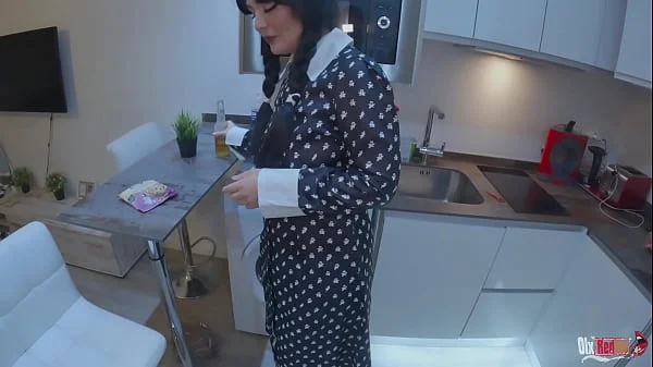 Cheating stepmother Came back from the party and got stepson's dick in the throat and cum in the ass