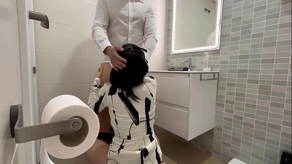 I tell the restaurant waiter that I'll wait for him in the bathroom to fuck him and give him a blowjob until he finishes cumming