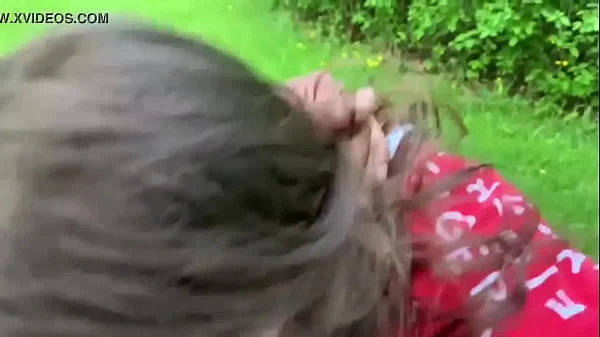 Dyke sucks sloppy dick on park bench