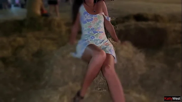 Shameless girl took off her panties in public