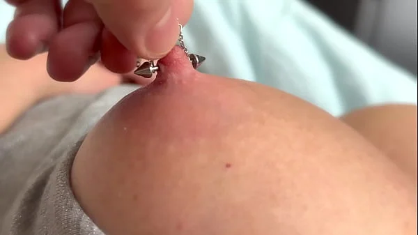 Morning Play with Big Tits MILF and Pierced Nipples