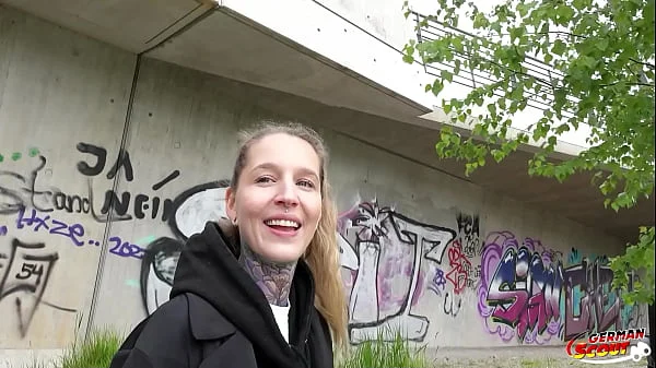 GERMAN SCOUT - Crazy German Tattoo Model Lisa Rocketcock Pickup for Casting Fuck