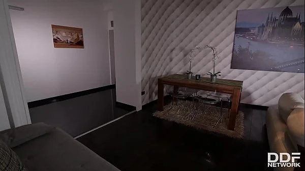 Voluptuous brunette babe Chloé's juicy big tits and pussy fucked hardcore