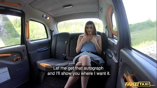 Fake Taxi Penelope Cum rides a huge cock deep inside her wet tight pussy