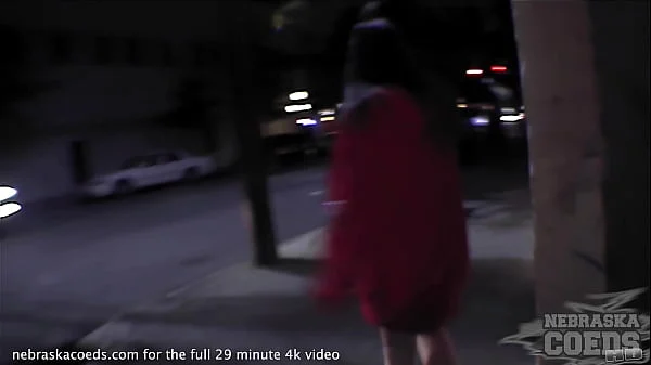 exhibitionist college girl flashing and showing her body outdoors