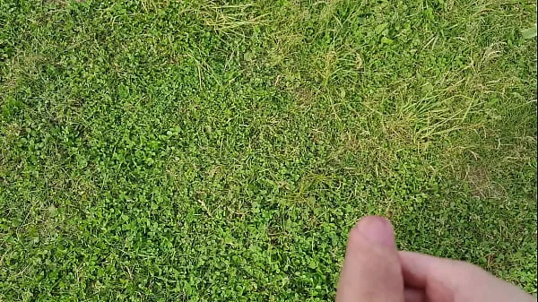 The exhibitionist man saw a lonely girl in nature and took out his dick in front of her and began to masturbate the dick in front unfamiliar beauty, he risks scaring her, but she likes to look at a big male dick and wants to see his cumshot