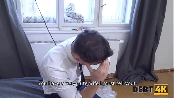 DEBT4k. Sweet blonde drilled by hung collector right after the wedding