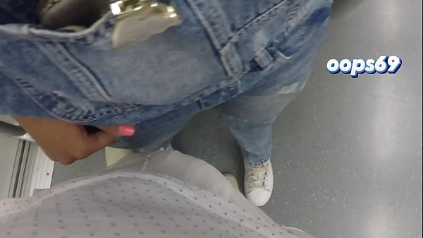 Stepsister Seduce a Stranger Unknown Guy on a Public Train!